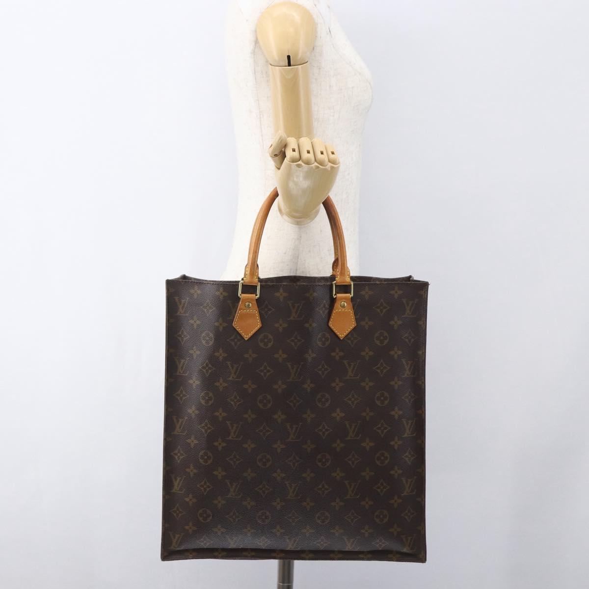 LOUIS VUITTON Monogram Sac Plat Hand Bag M51140 LV Auth BA9661