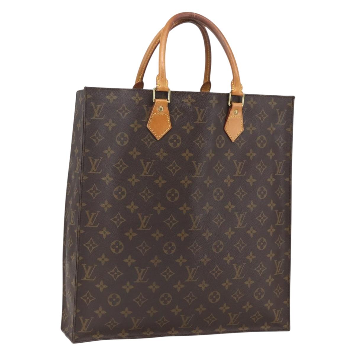LOUIS VUITTON Monogram Sac Plat Hand Bag M51140 LV Auth BA9661