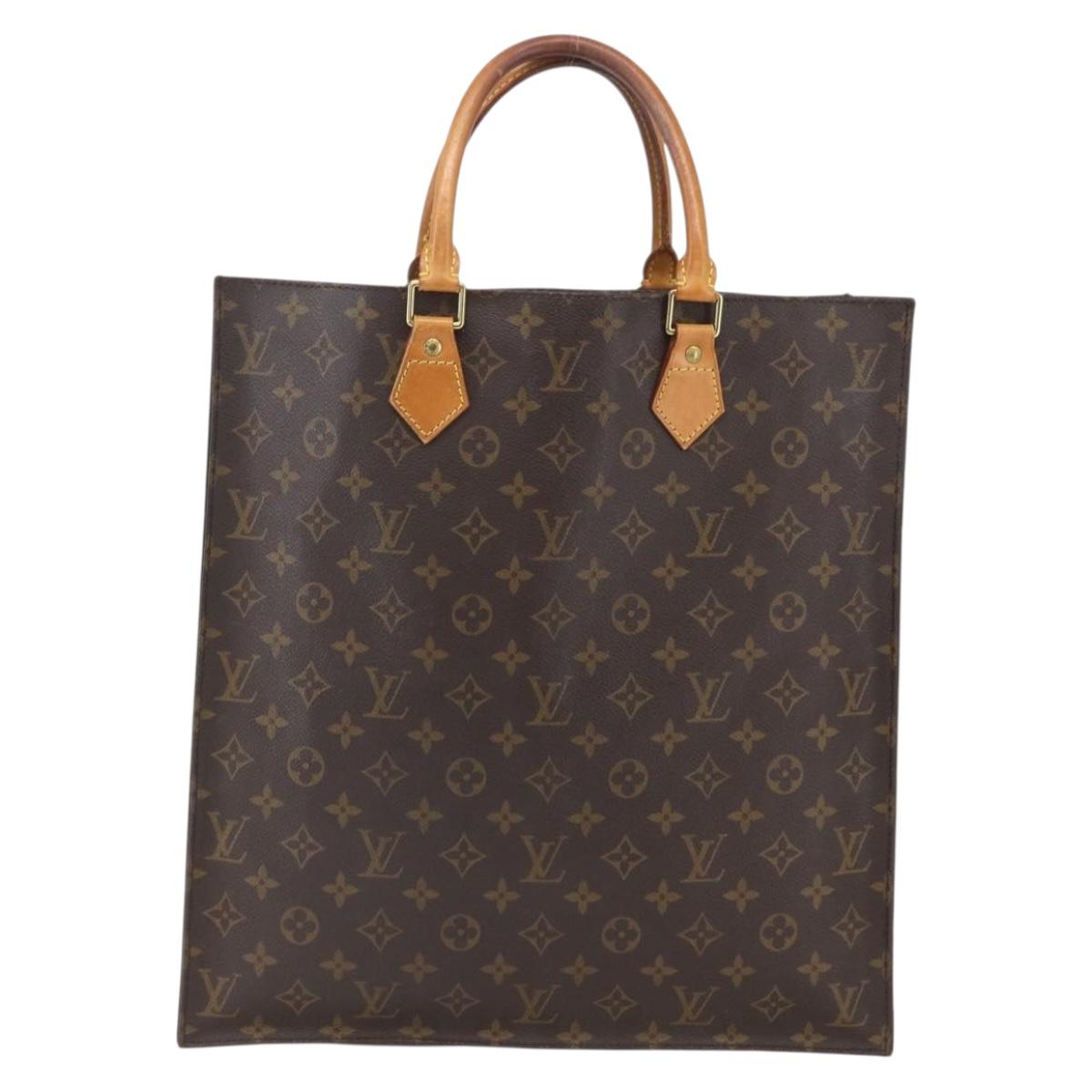 LOUIS VUITTON Monogram Sac Plat Hand Bag M51140 LV Auth BA9661