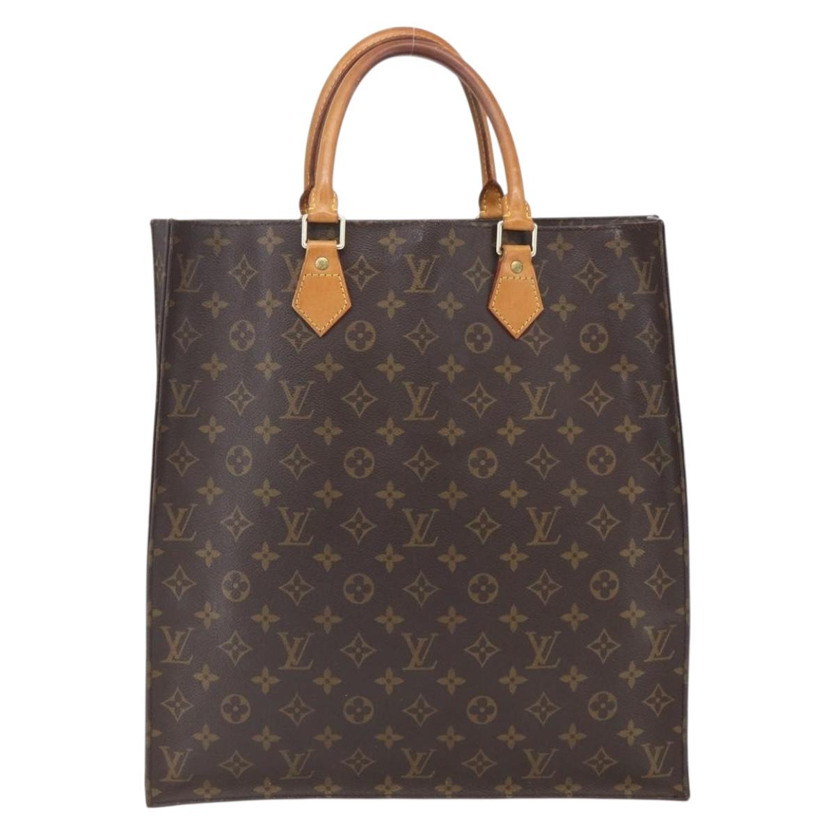 LOUIS VUITTON Monogram Sac Plat Hand Bag M51140 LV Auth BA9661