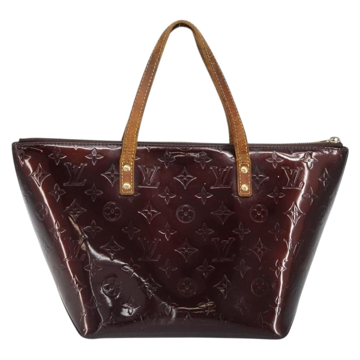 LOUIS VUITTON Monogram Vernis Bellevue PM Hand Bag Amarante M93585 Auth BA9673