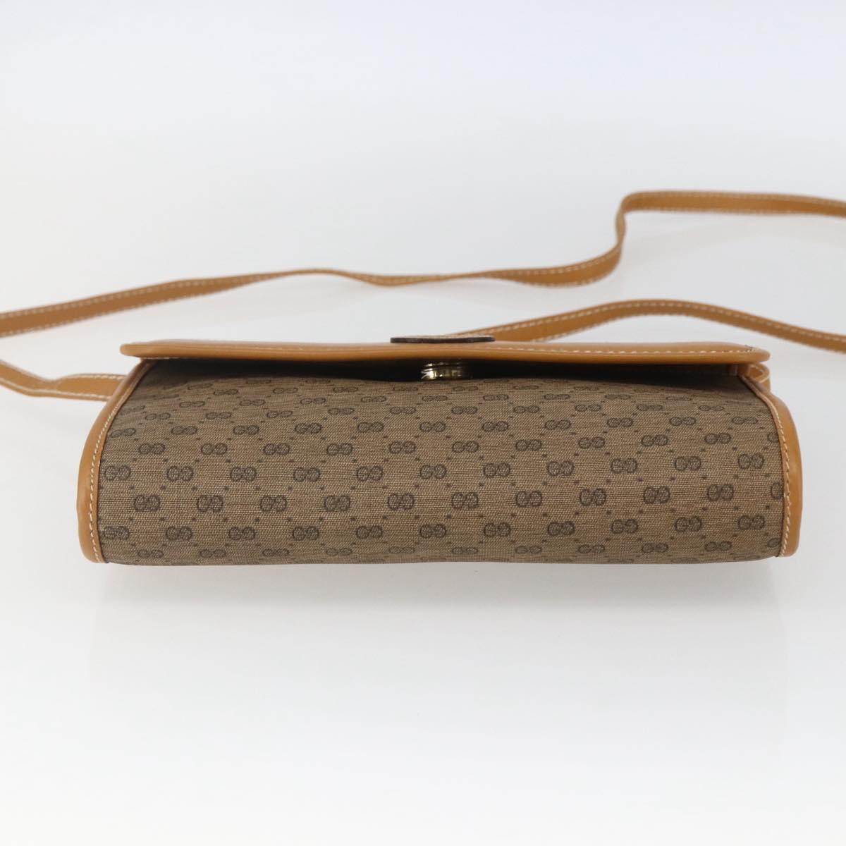 GUCCI Micro GG Supreme Shoulder Bag PVC Beige Gold 004 89 1041 Auth BA9682