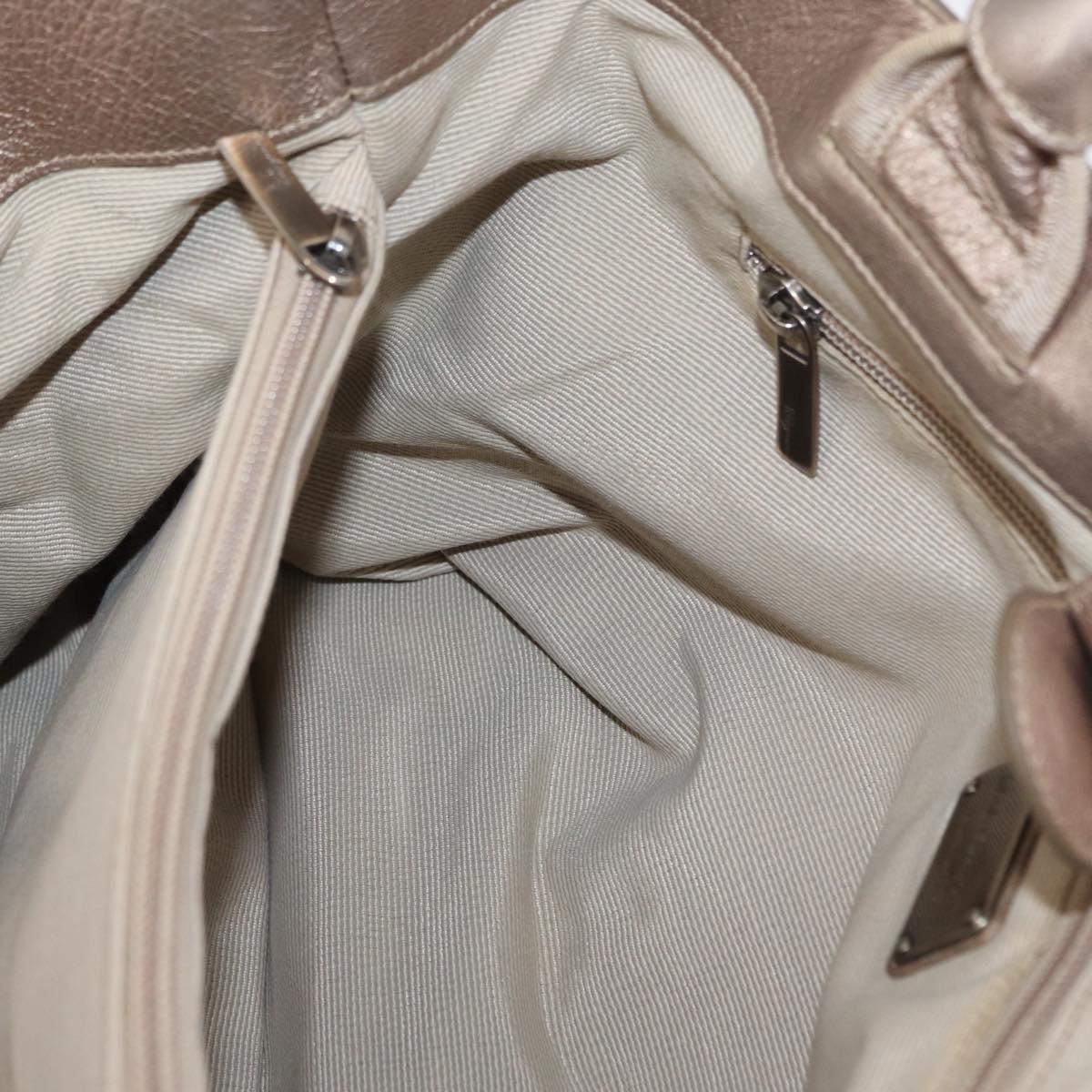 Salvatore Ferragamo Vala Tote Bag Leather Beige Auth BA9685