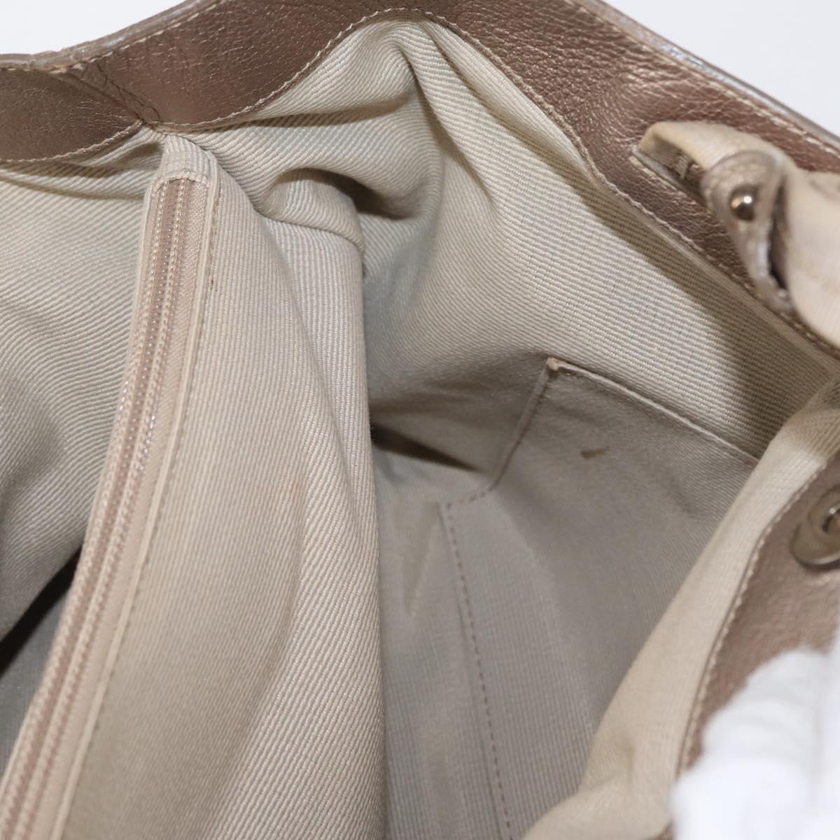 Salvatore Ferragamo Vala Tote Bag Leather Beige Auth BA9685