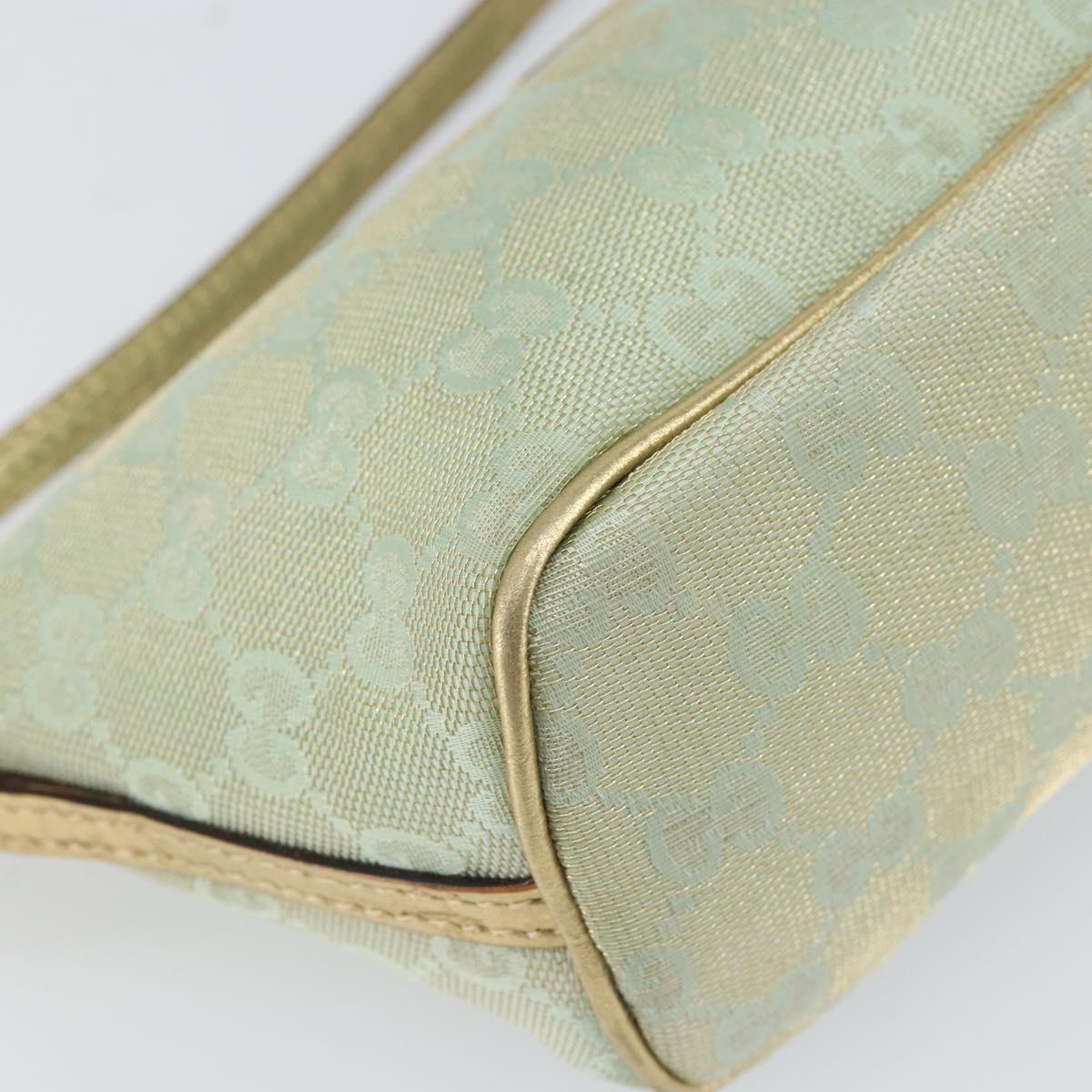 GUCCI GG Canvas Accessory Pouch Turquoise Blue Silver 039 1103 2123 Auth BA9688