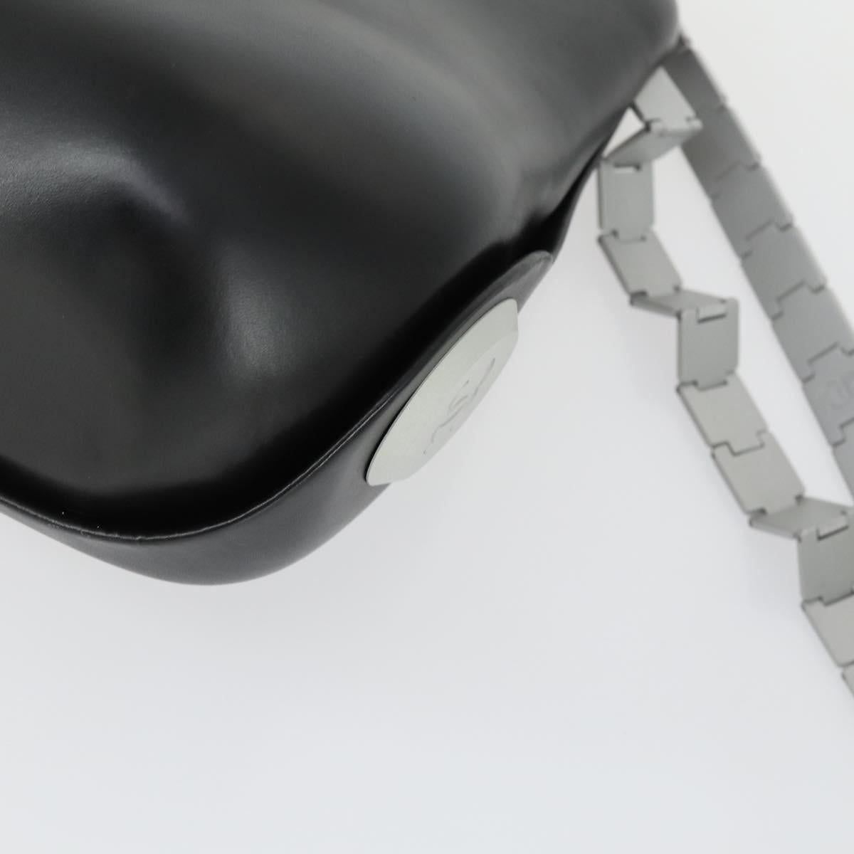 CHANEL Hip Bag Shoulder Bag Leather 2way Black CC Auth BA9692