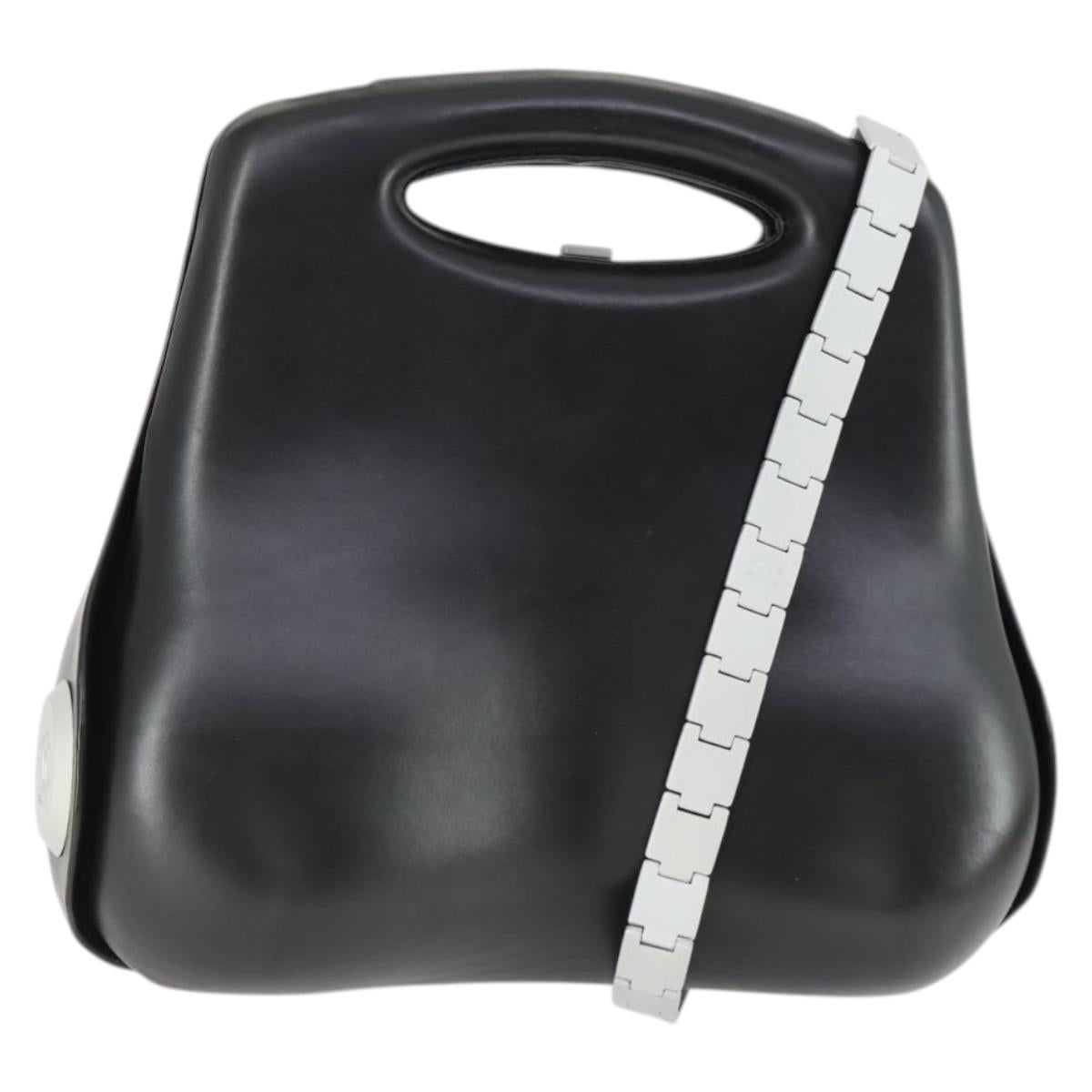 CHANEL Hip Bag Shoulder Bag Leather 2way Black CC Auth BA9692