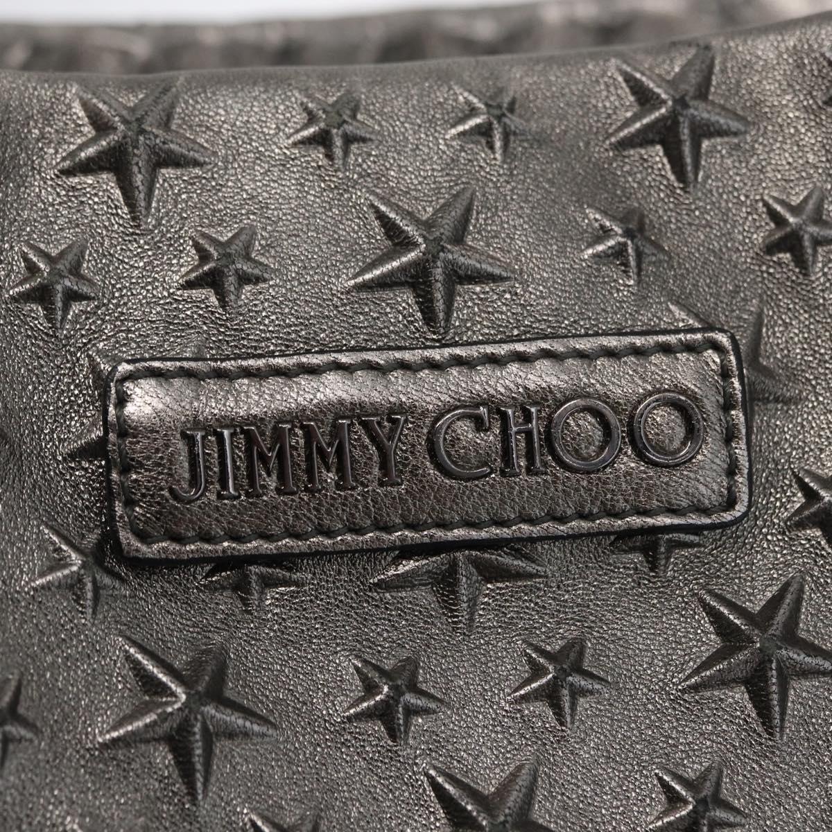 Jimmy Choo Tote Bag Leather Silver Auth BA9695
