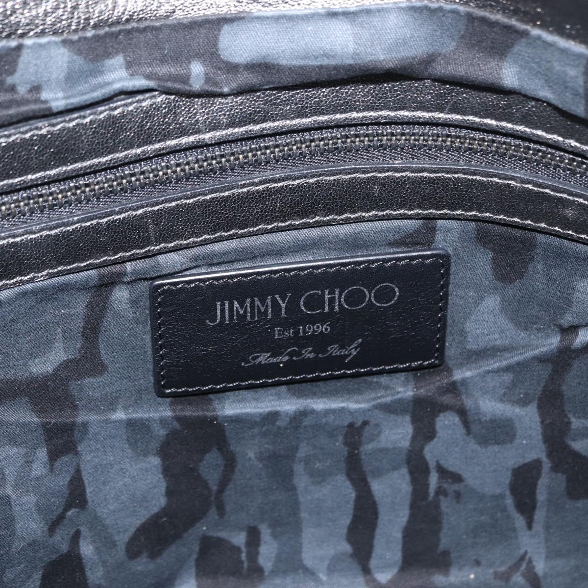 Jimmy Choo Tote Bag Leather Silver Auth BA9695