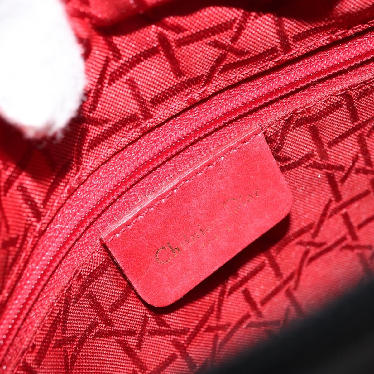 Christian Dior Canage Hand Bag Nylon Black Gold Auth BA9714