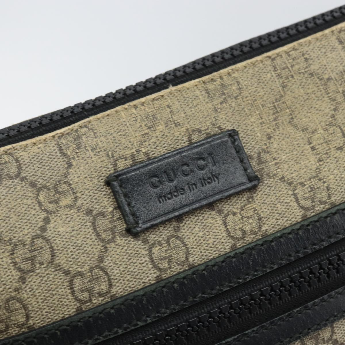 GUCCI GG Supreme Shoulder Bag PVC Beige Silver 406374 Auth BA9716