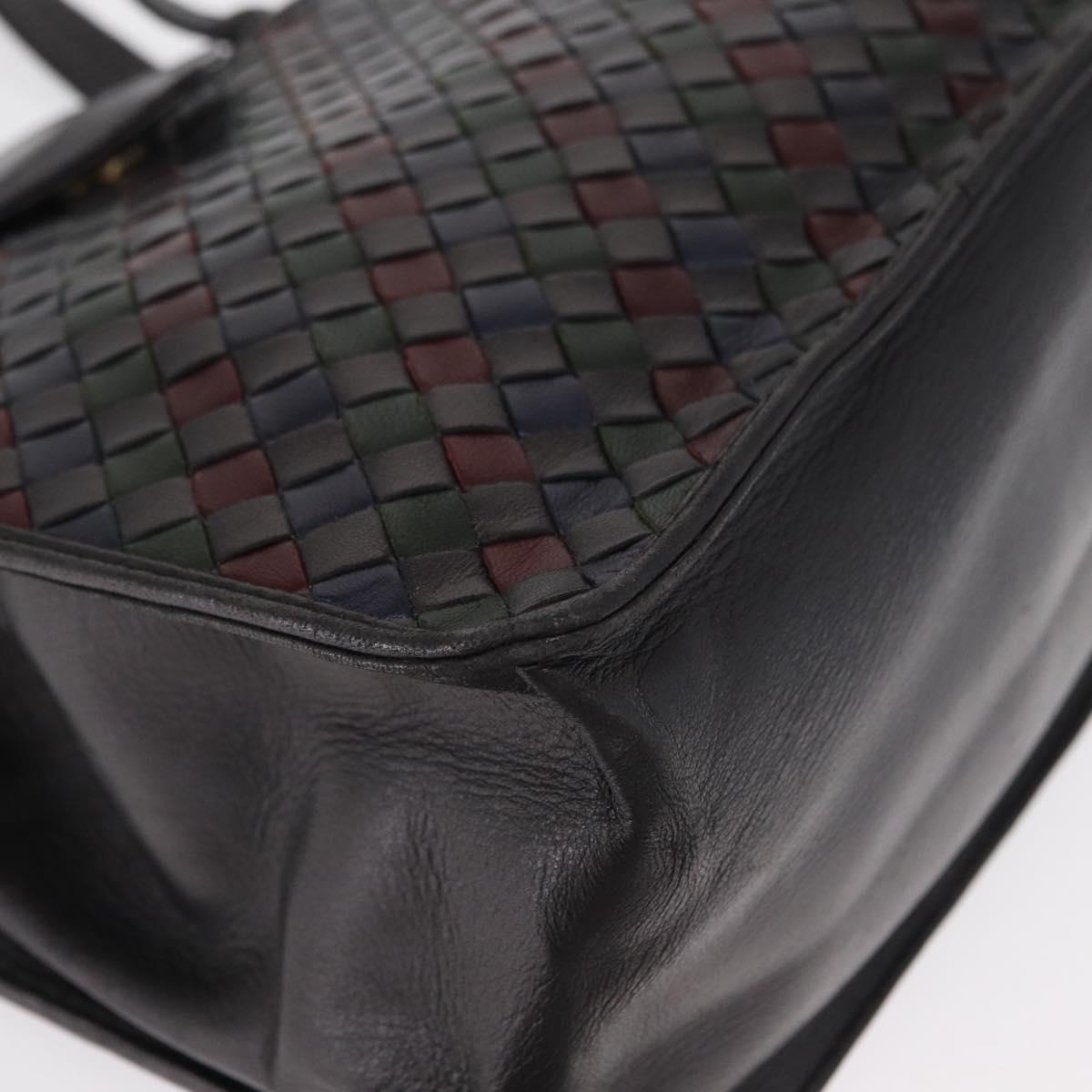 BOTTEGA VENETA INTRECCIATO Hand Bag Leather Brown Gold Auth BA9718