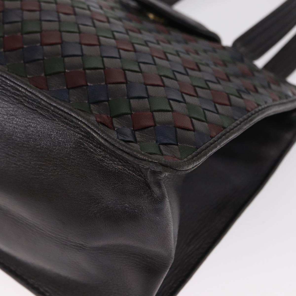 BOTTEGA VENETA INTRECCIATO Hand Bag Leather Brown Gold Auth BA9718