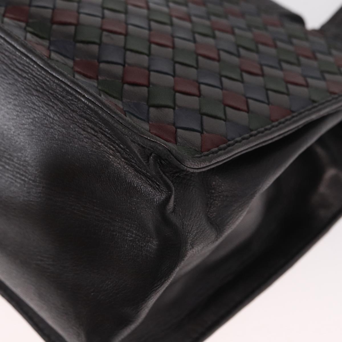 BOTTEGA VENETA INTRECCIATO Hand Bag Leather Brown Gold Auth BA9718