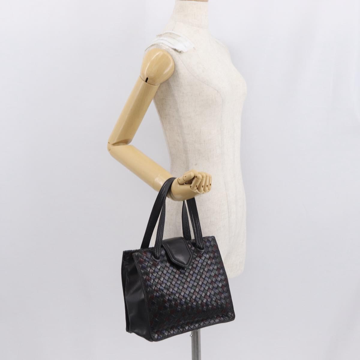 BOTTEGA VENETA INTRECCIATO Hand Bag Leather Brown Gold Auth BA9718