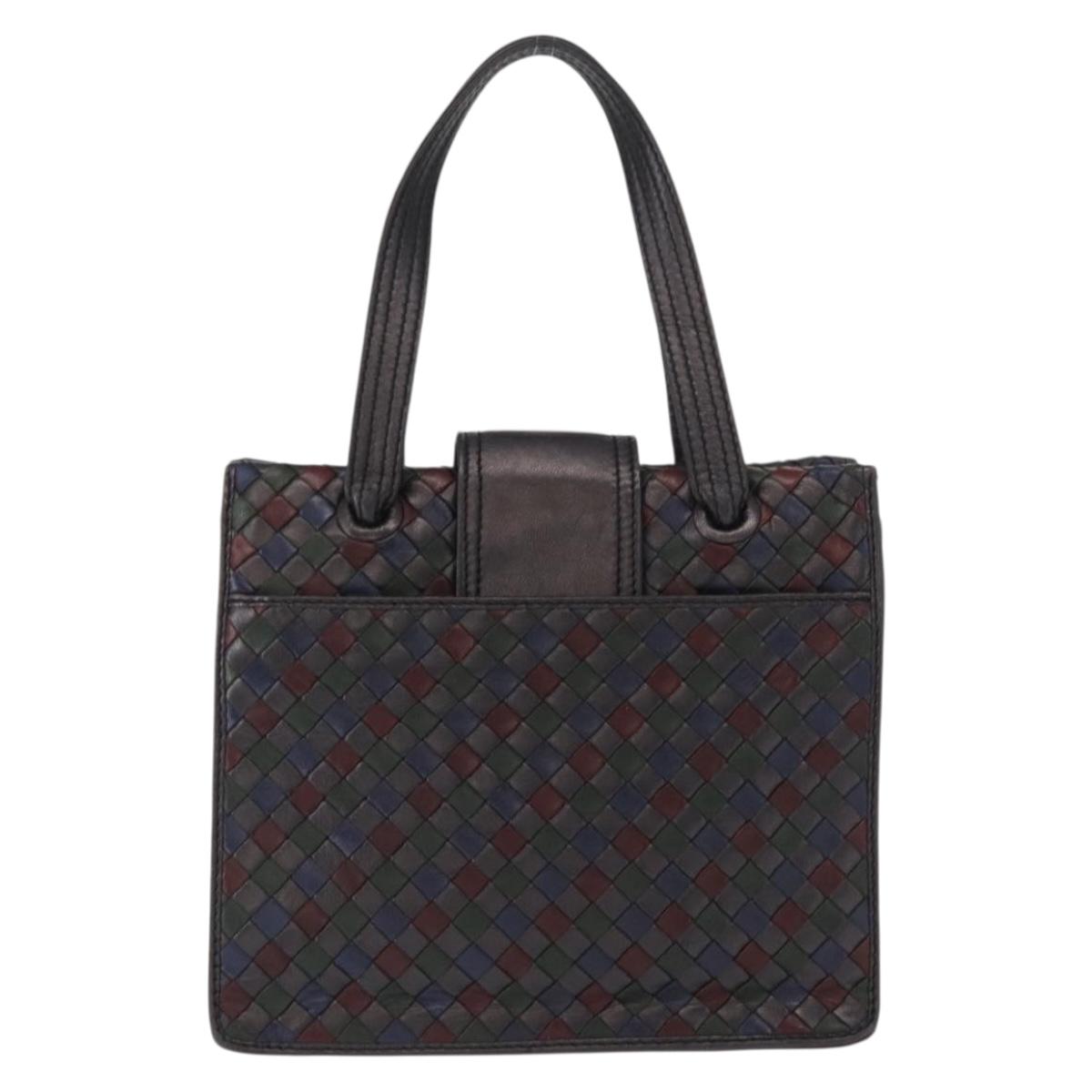 BOTTEGA VENETA INTRECCIATO Hand Bag Leather Brown Gold Auth BA9718