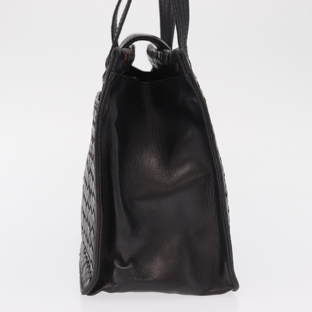BOTTEGA VENETA INTRECCIATO Hand Bag Leather Brown Gold Auth BA9718