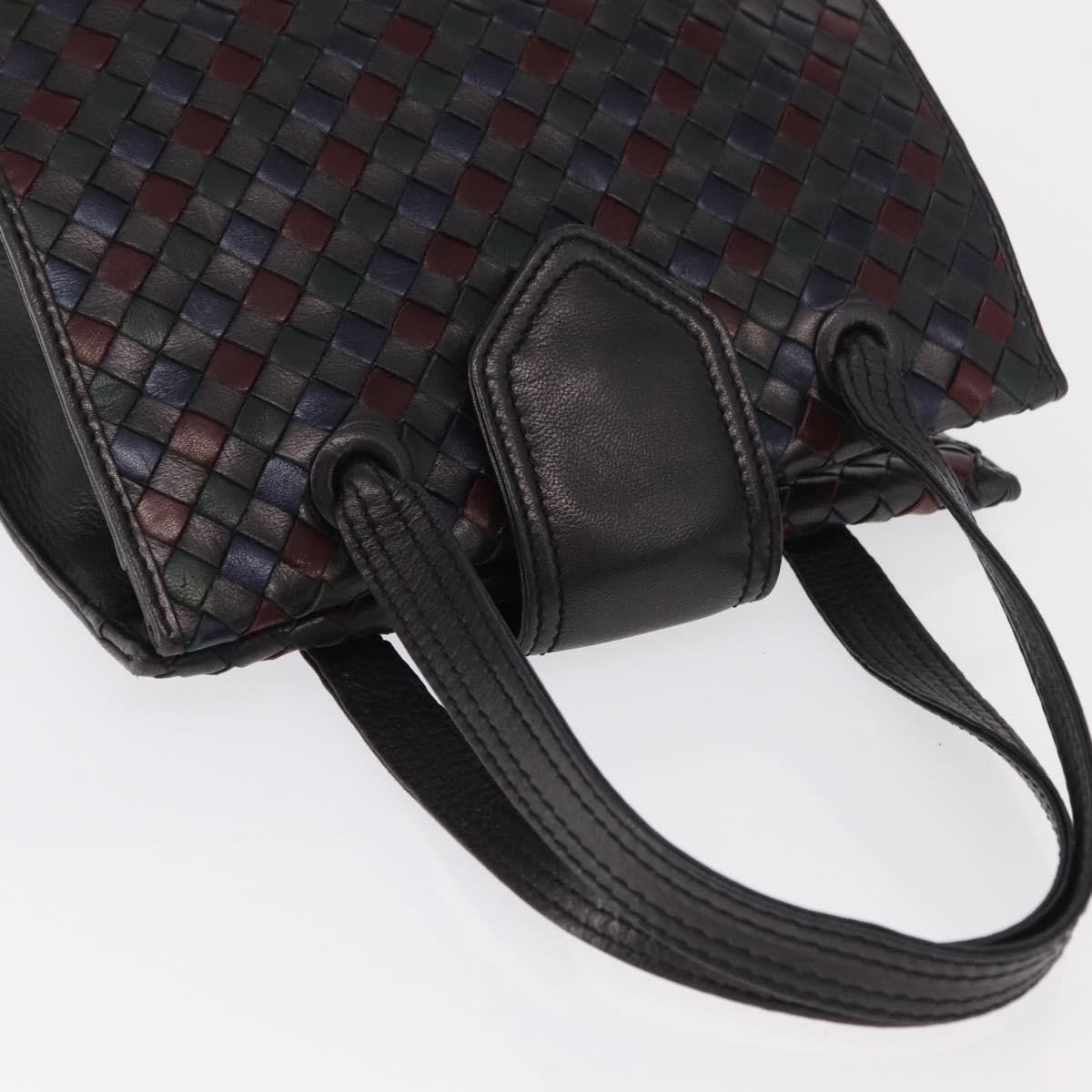 BOTTEGA VENETA INTRECCIATO Hand Bag Leather Brown Gold Auth BA9718