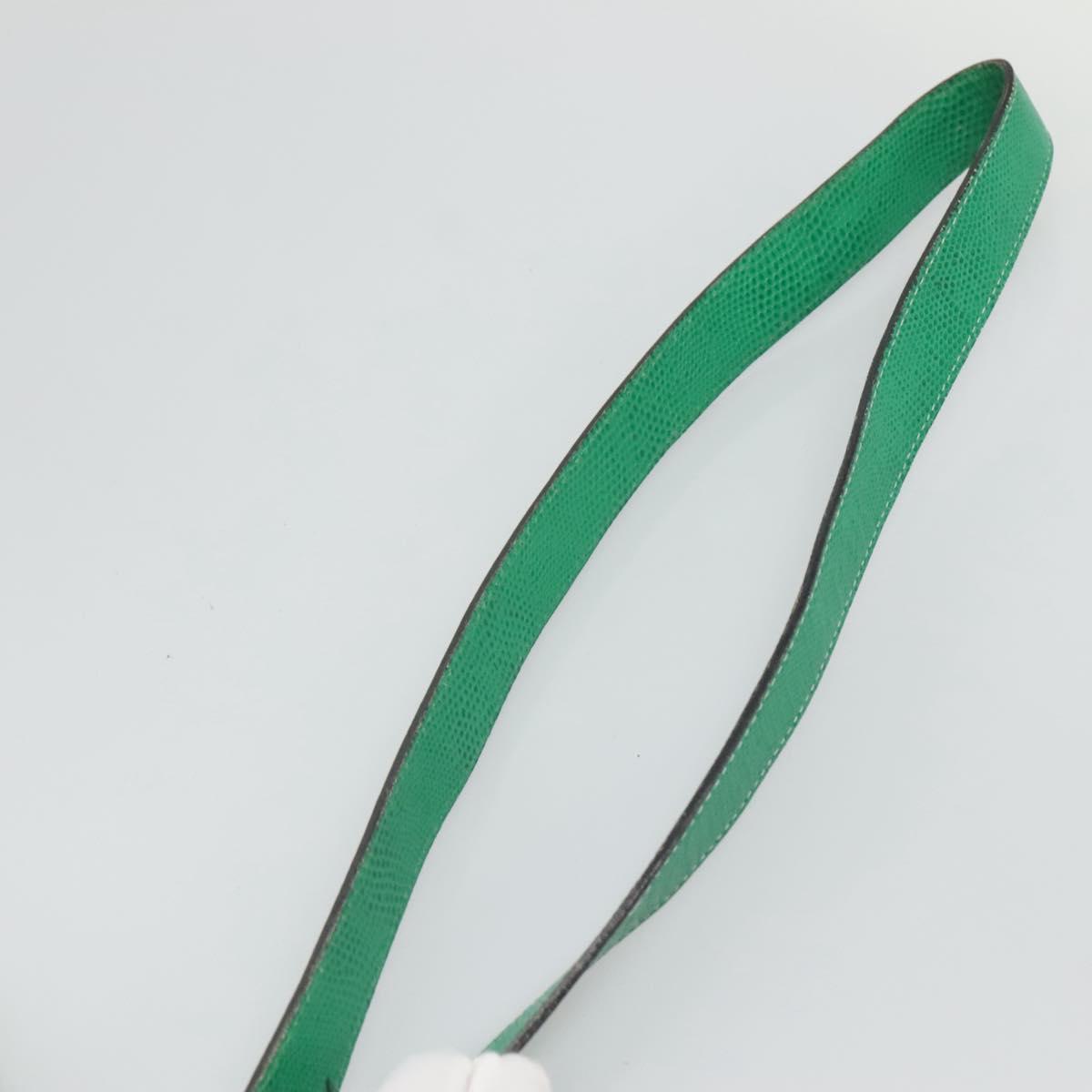 CELINE Shoulder Bag Leather Embossed Green Yellow Red Auth BA973