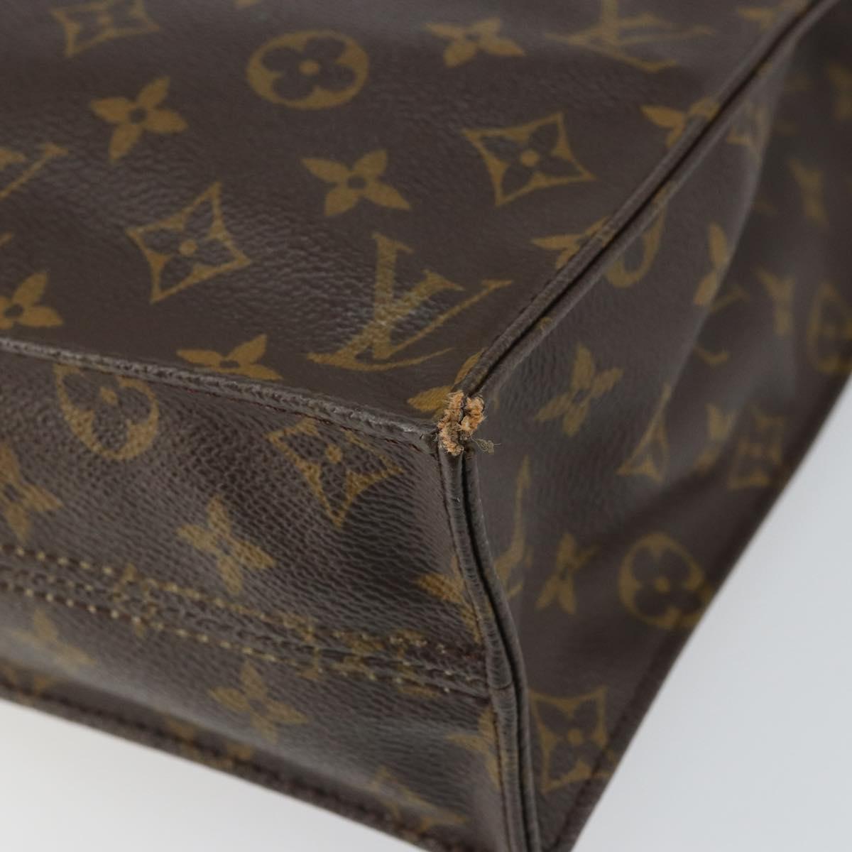 LOUIS VUITTON Monogram Sac Plat Hand Bag M51140 LV Auth BA9730
