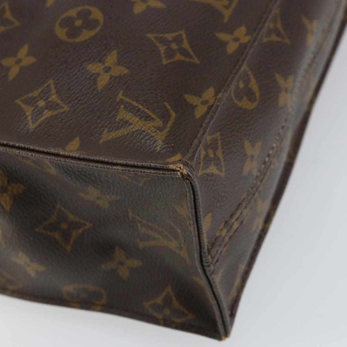 LOUIS VUITTON Monogram Sac Plat Hand Bag M51140 LV Auth BA9730