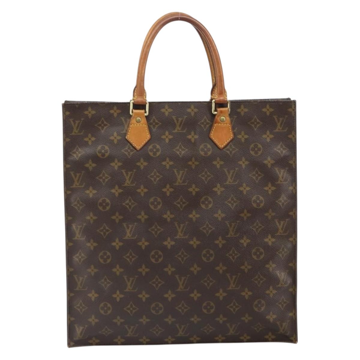 LOUIS VUITTON Monogram Sac Plat Hand Bag M51140 LV Auth BA9730