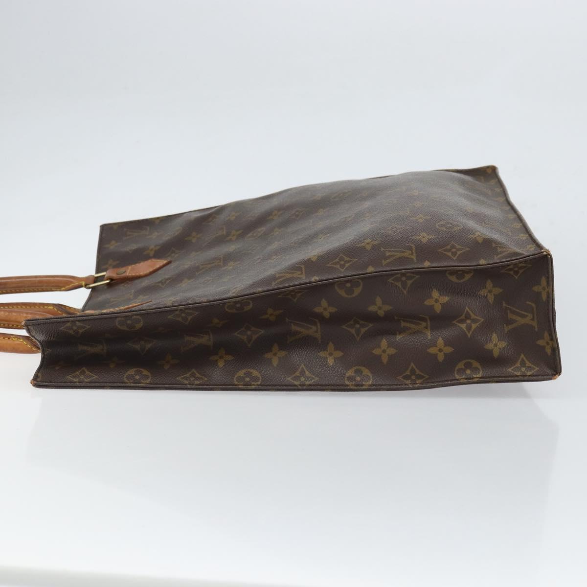LOUIS VUITTON Monogram Sac Plat Hand Bag M51140 LV Auth BA9730