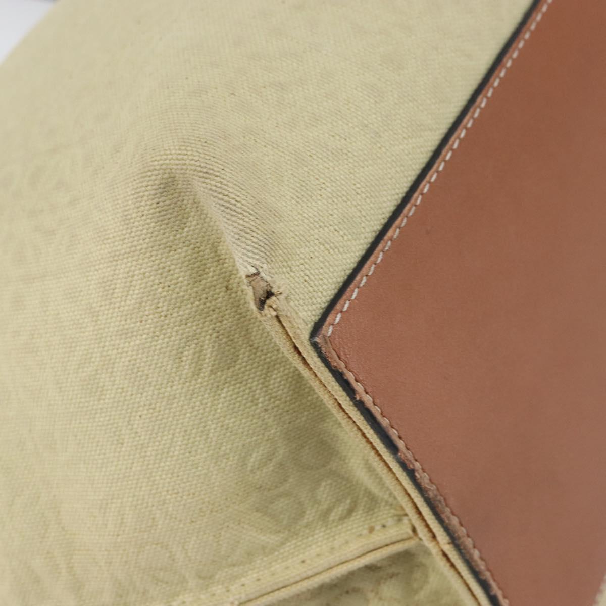 LOEWE Anagram Tote Bag Canvas Beige Auth BA9735