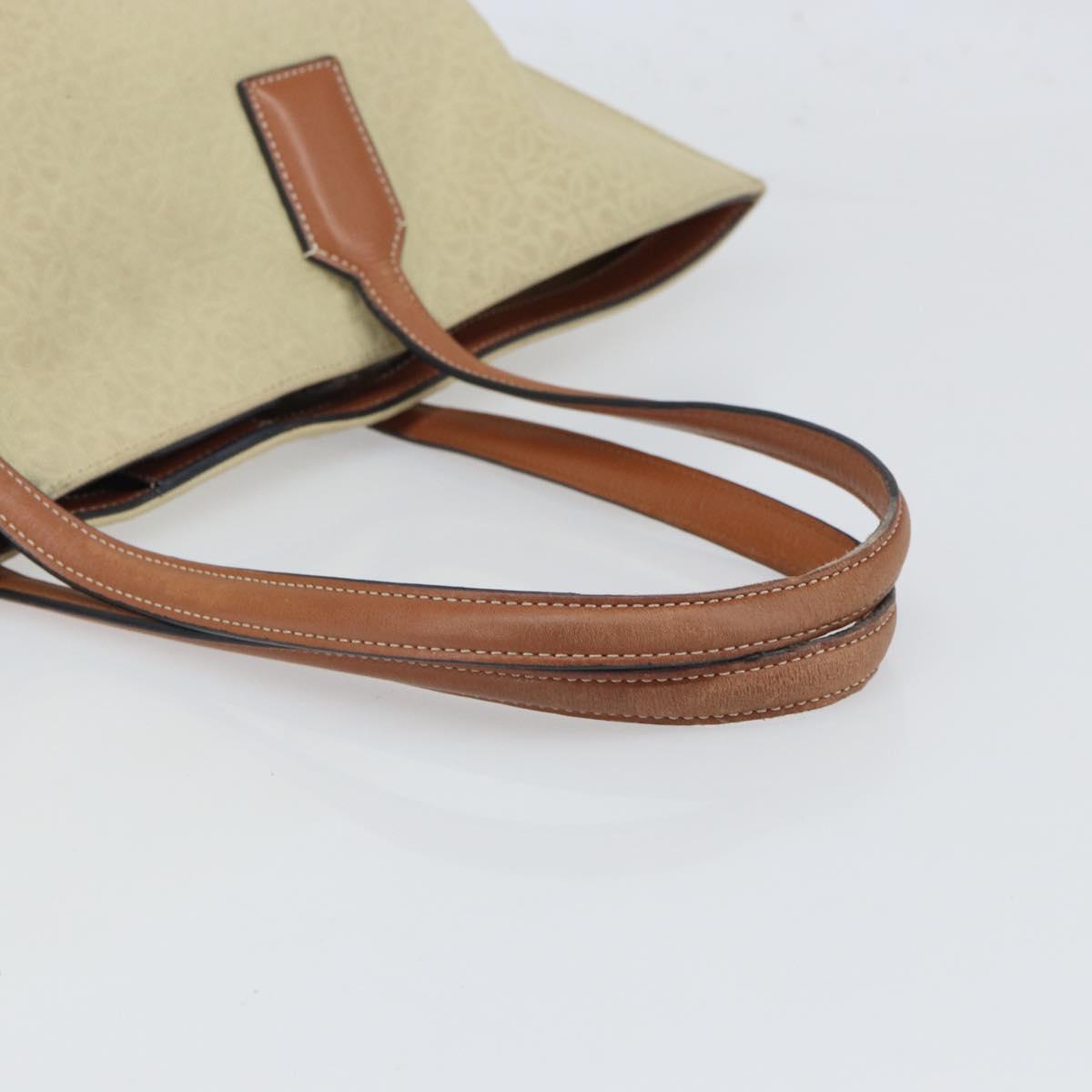 LOEWE Anagram Tote Bag Canvas Beige Auth BA9735
