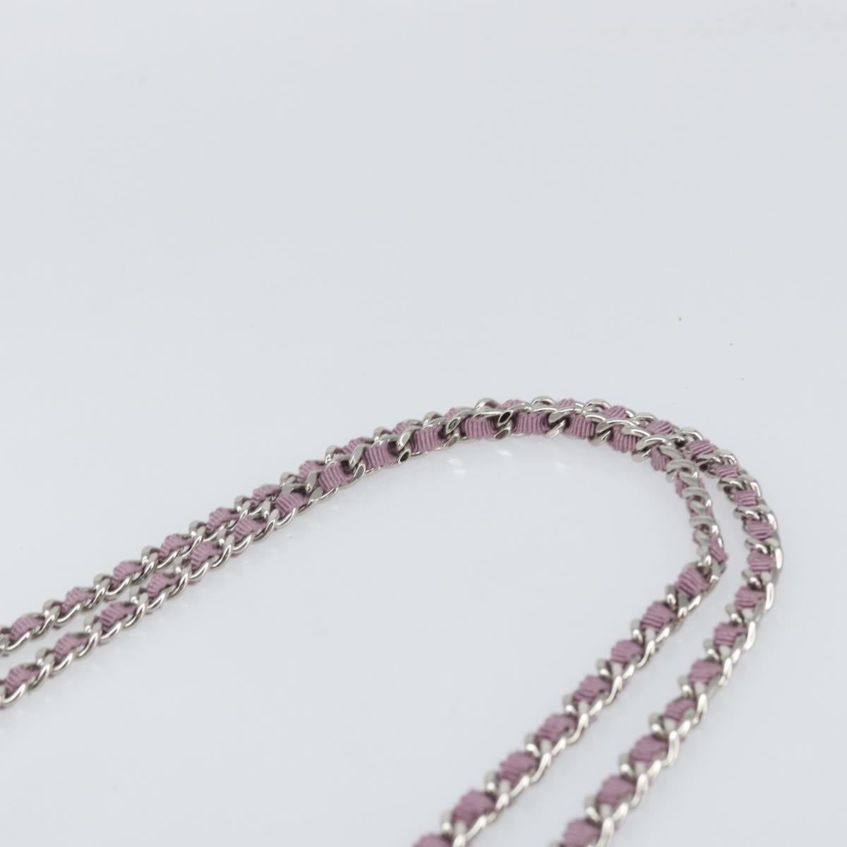 CHANEL Chain Shoulder Bag Patent leather Purple Silver CC Auth BA9741