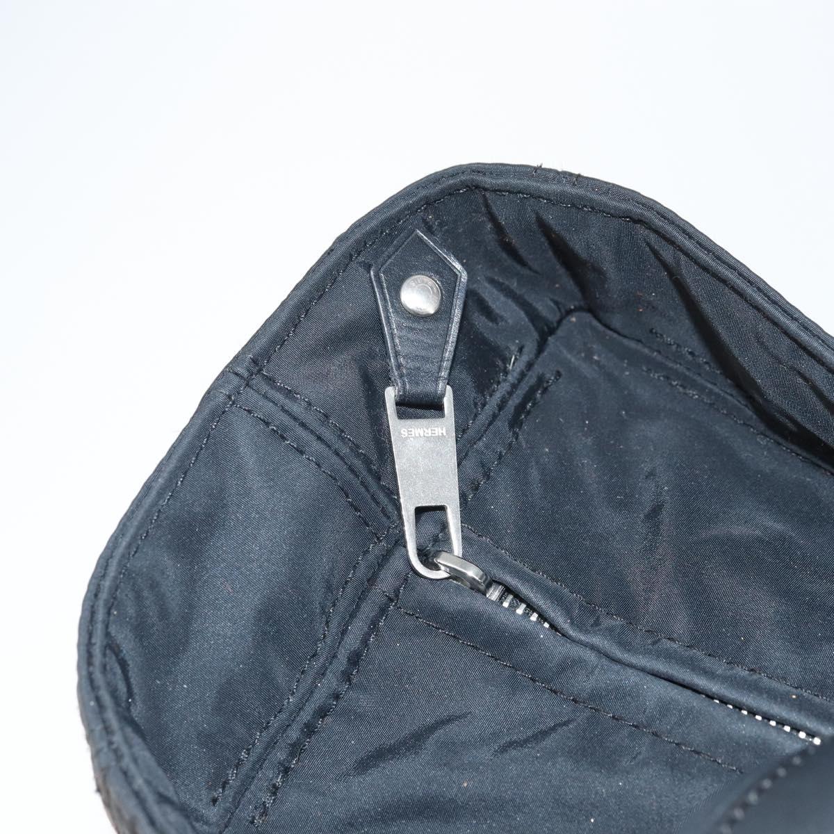HERMES Acape Luco PM Hand Bag Nylon Black Auth BA9743