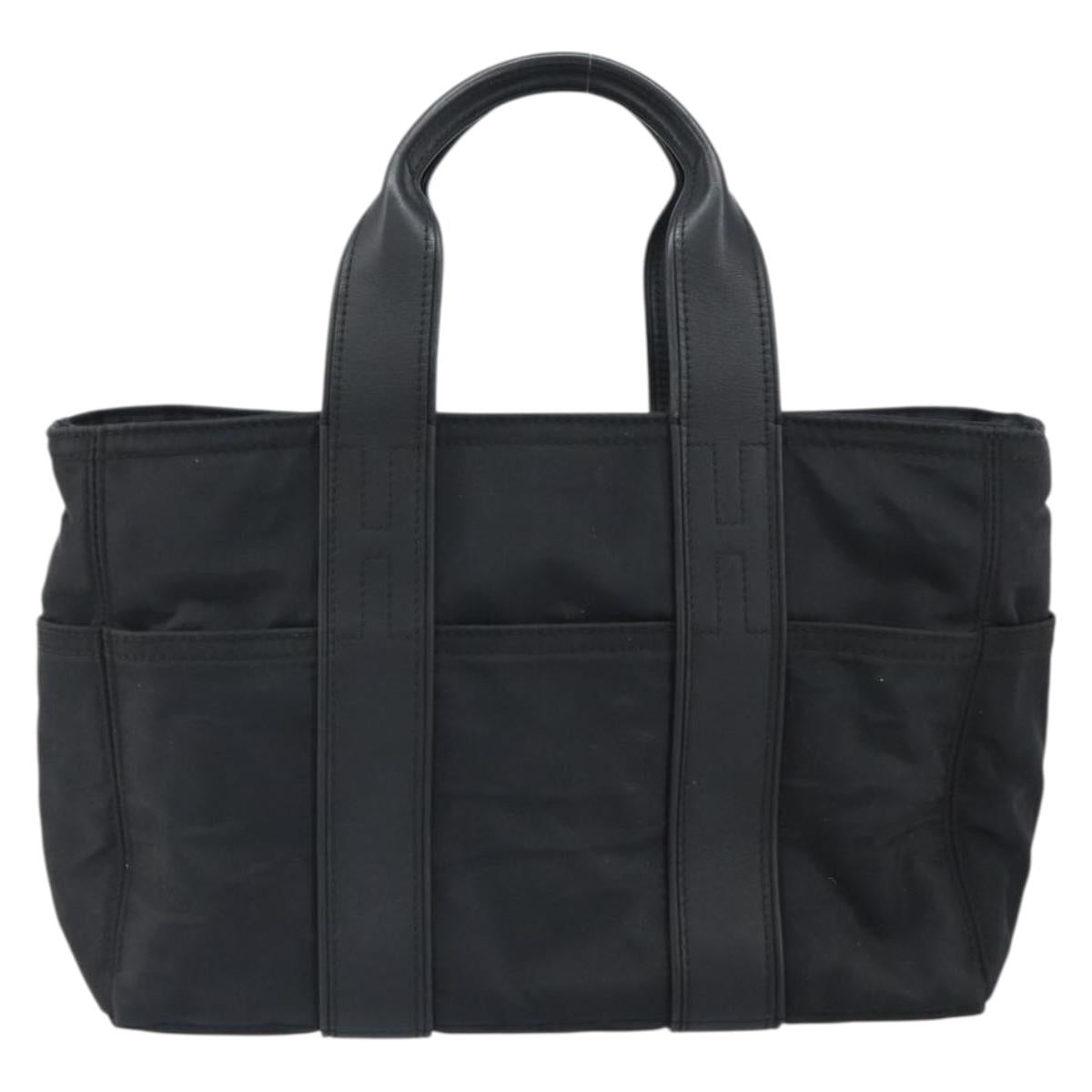 HERMES Acape Luco PM Hand Bag Nylon Black Auth BA9743
