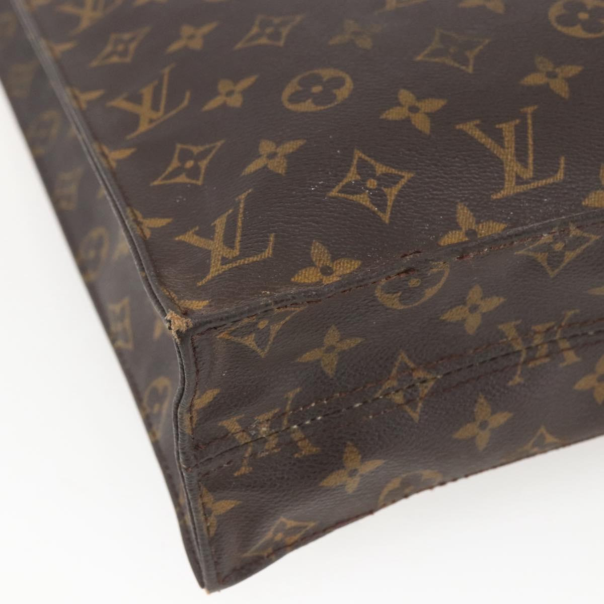LOUIS VUITTON Monogram Sac Plat Hand Bag M51140 LV Auth BA9754
