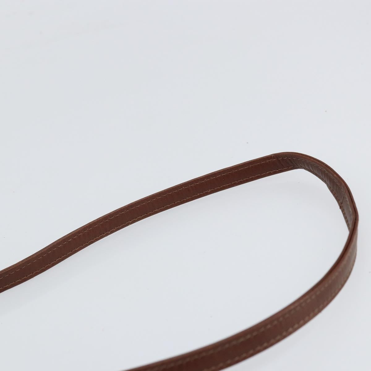 VALENTINO Shoulder Bag Leather Brown Gold Auth BA9760