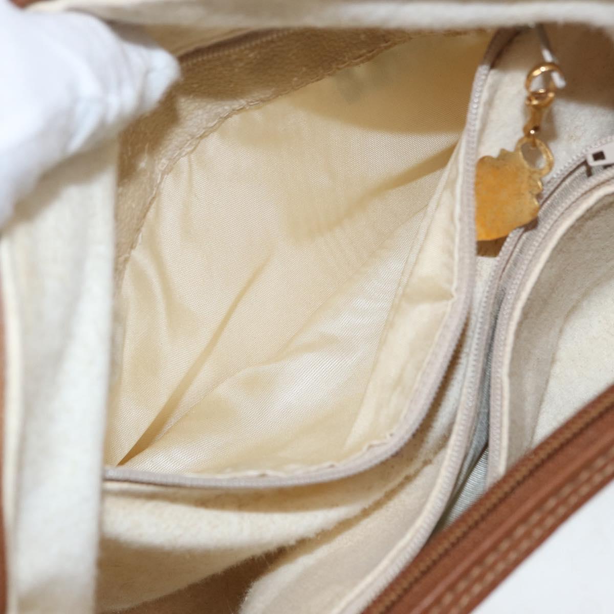 GUCCI Micro GG Supreme Hand Bag PVC White Gold 000 39 0158 Auth BA9761