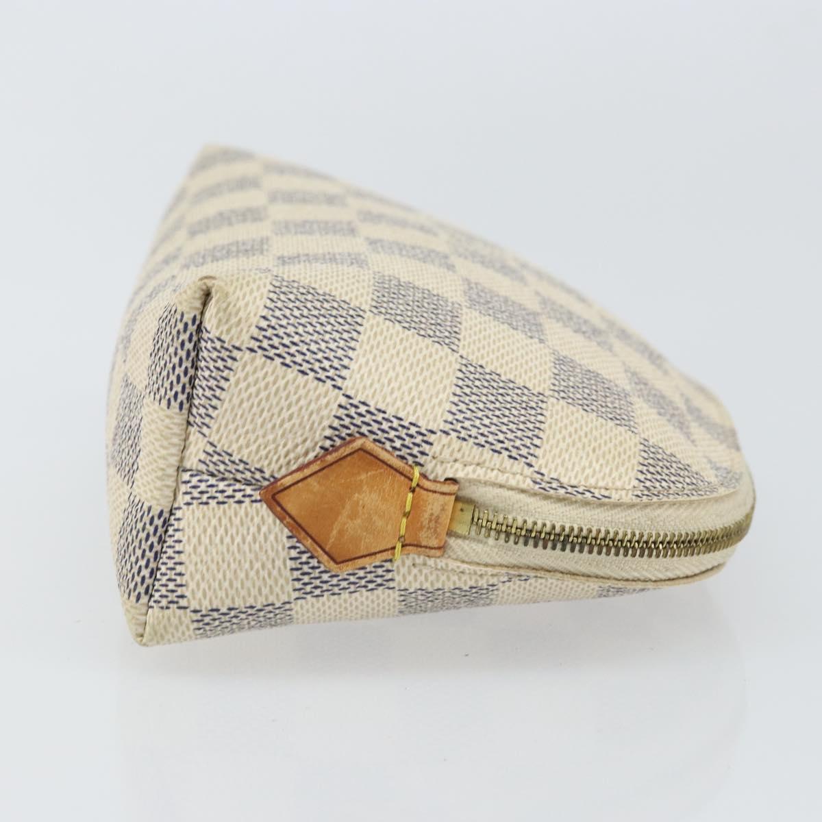 LOUIS VUITTON Damier Azur Pochette Cosmetic PM Pouch N60024 LV Auth BA9776