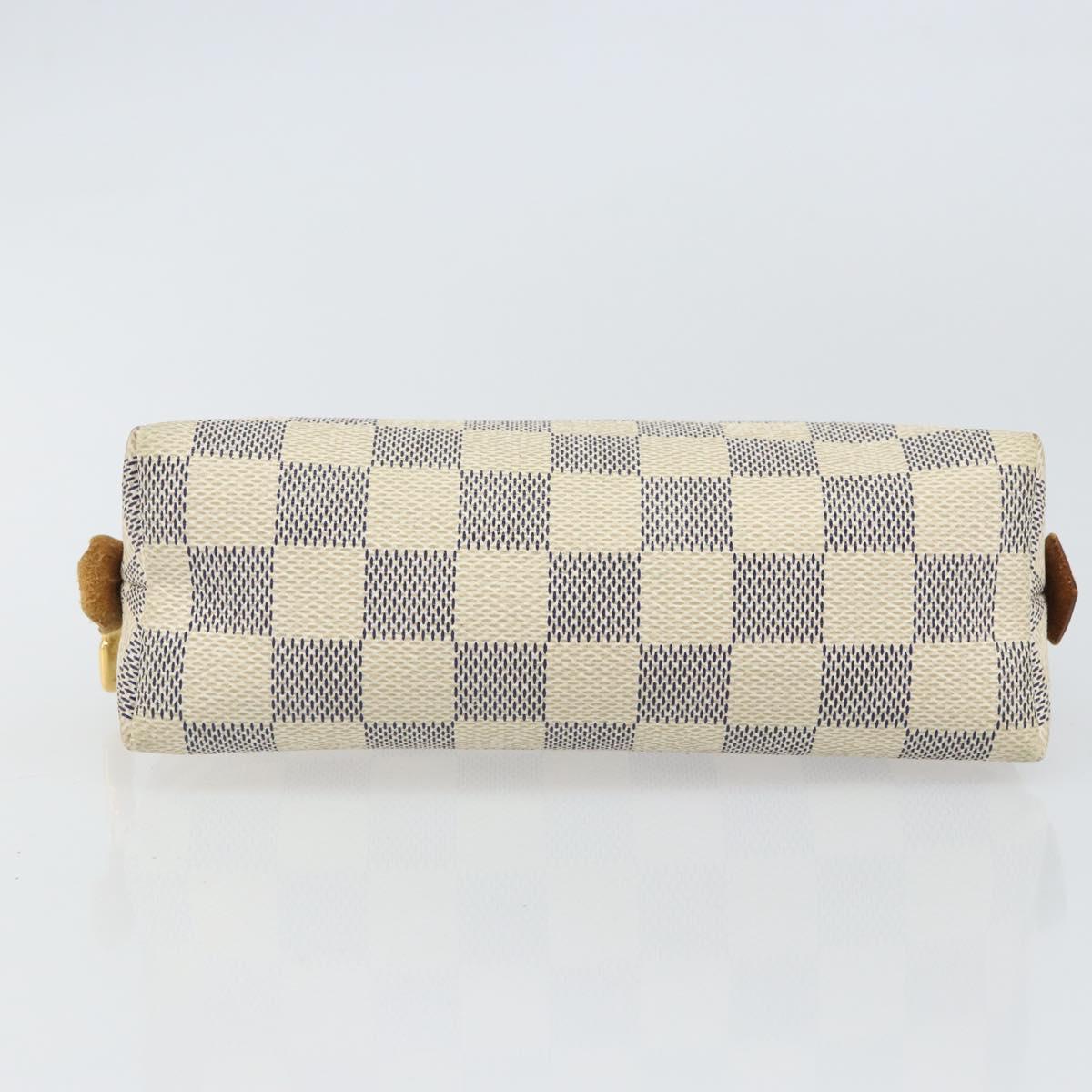 LOUIS VUITTON Damier Azur Pochette Cosmetic PM Pouch N60024 LV Auth BA9776