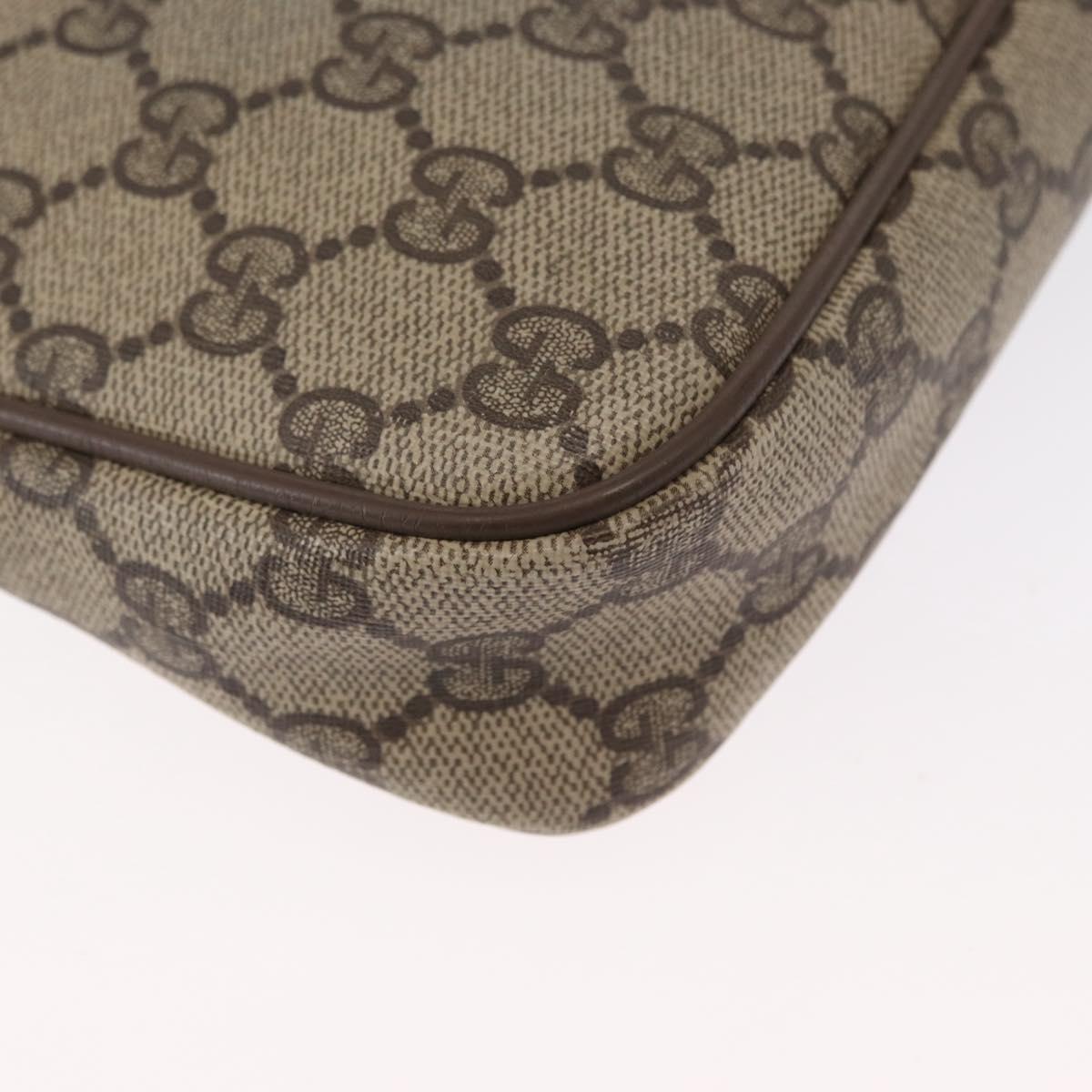 GUCCI GG Supreme Shoulder Bag PVC Beige Gold 119 02 068 Auth BA9786