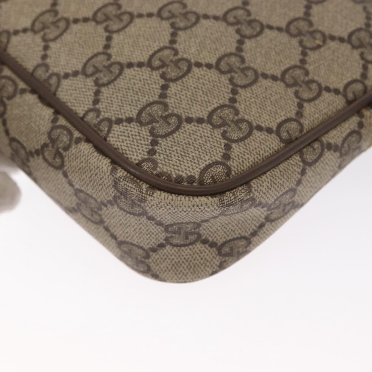GUCCI GG Supreme Shoulder Bag PVC Beige Gold 119 02 068 Auth BA9786