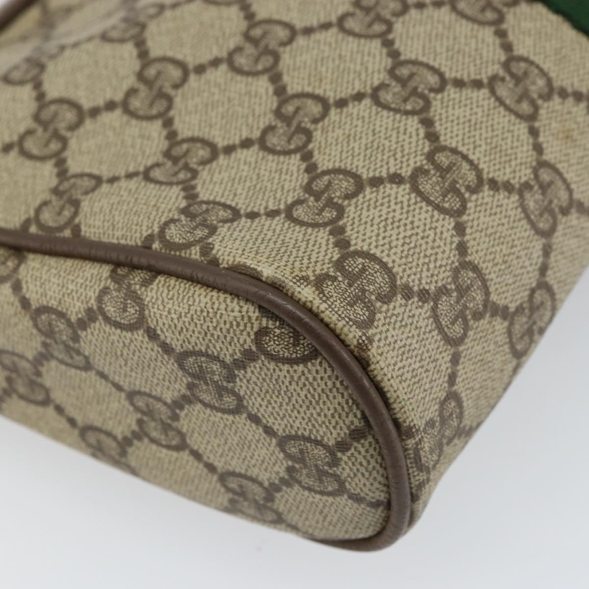 GUCCI GG Supreme Web Sherry Line Clutch Bag PVC Beige Gold 89 01 012 Auth BA9787
