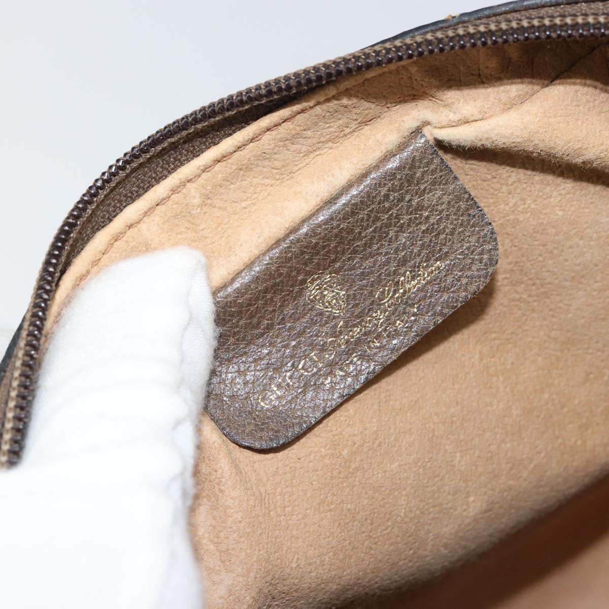 GUCCI GG Supreme Web Sherry Line Clutch Bag PVC Beige Gold 89 01 012 Auth BA9787