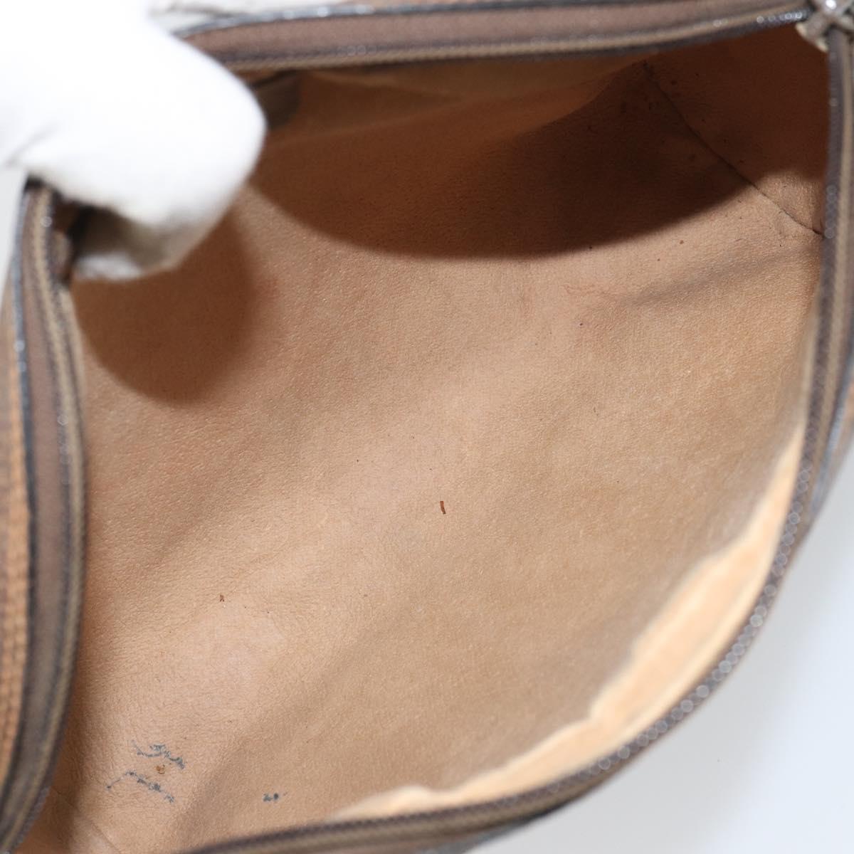 GUCCI GG Supreme Web Sherry Line Clutch Bag PVC Beige Gold 89 01 012 Auth BA9787