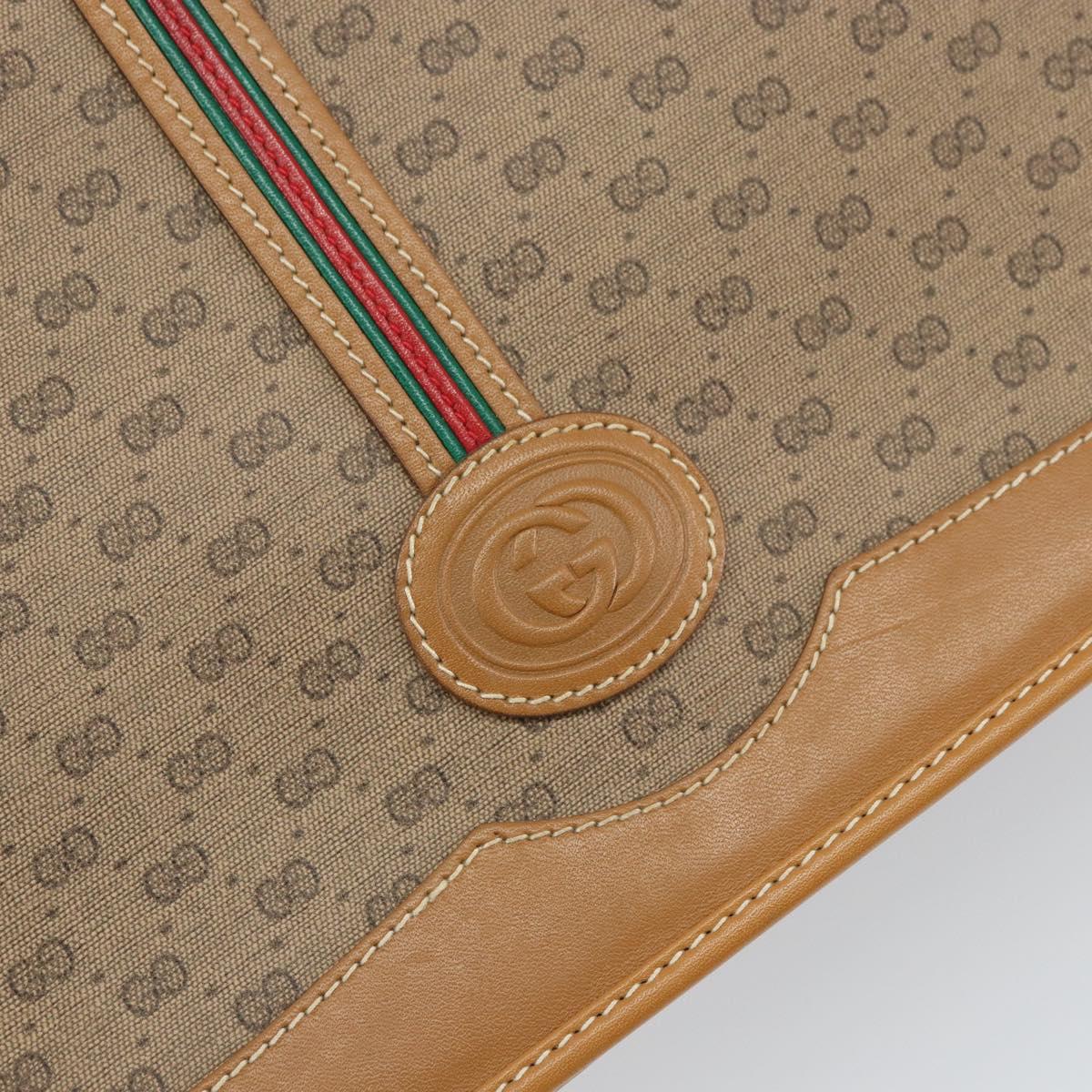 GUCCI GG Supreme Web Sherry Line Bag PVC Beige Gold 001 113 0551 Auth BA9789