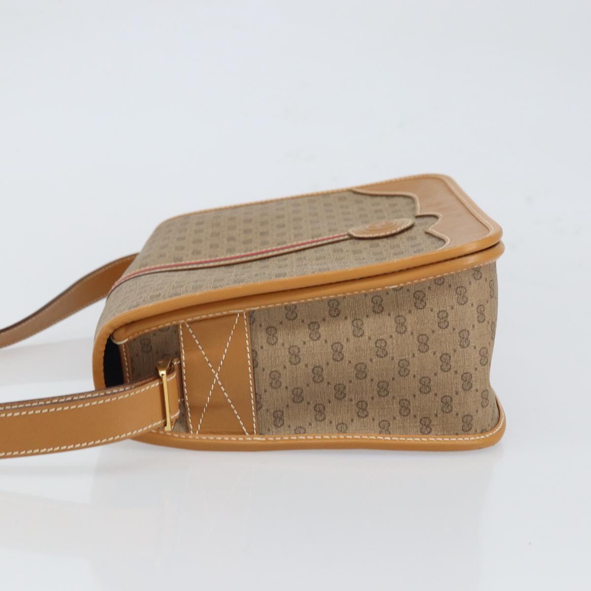 GUCCI GG Supreme Web Sherry Line Bag PVC Beige Gold 001 113 0551 Auth BA9789