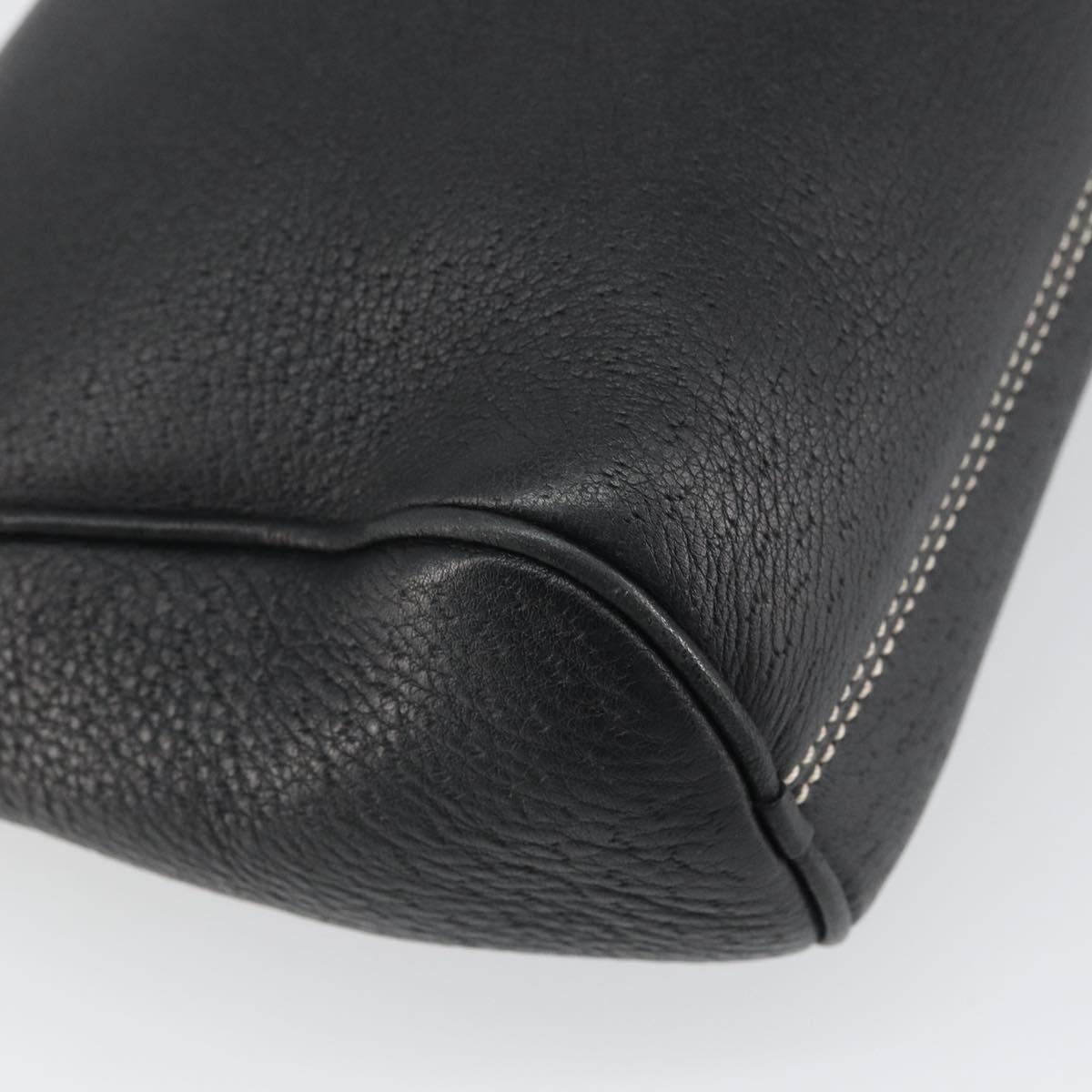 Salvatore Ferragamo Shoulder Bag Leather Black Silver Auth BA9797