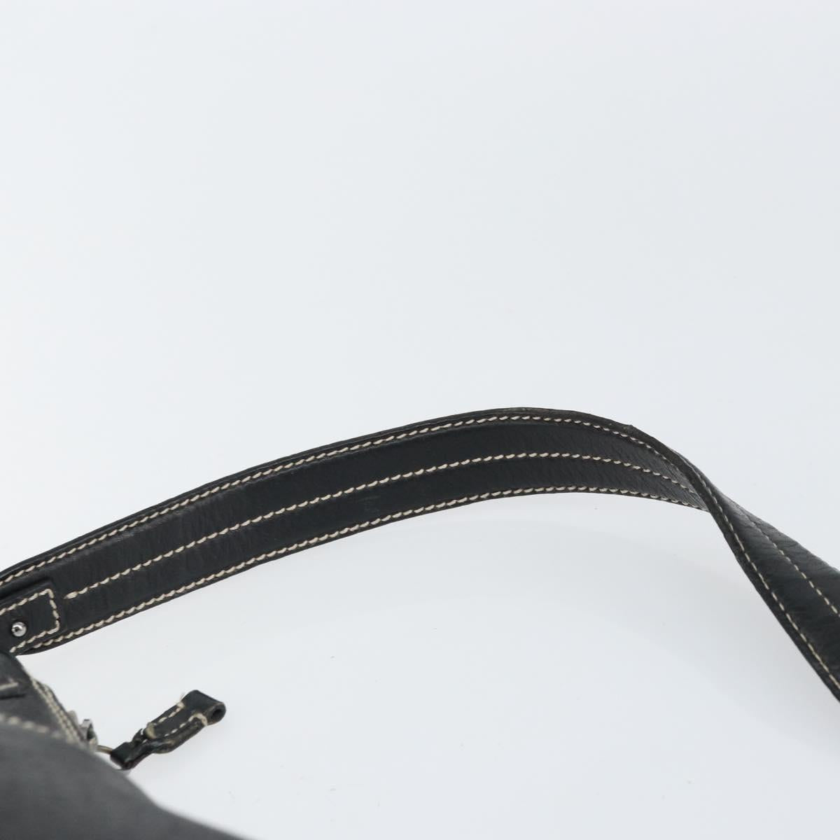 Salvatore Ferragamo Shoulder Bag Leather Black Silver Auth BA9797