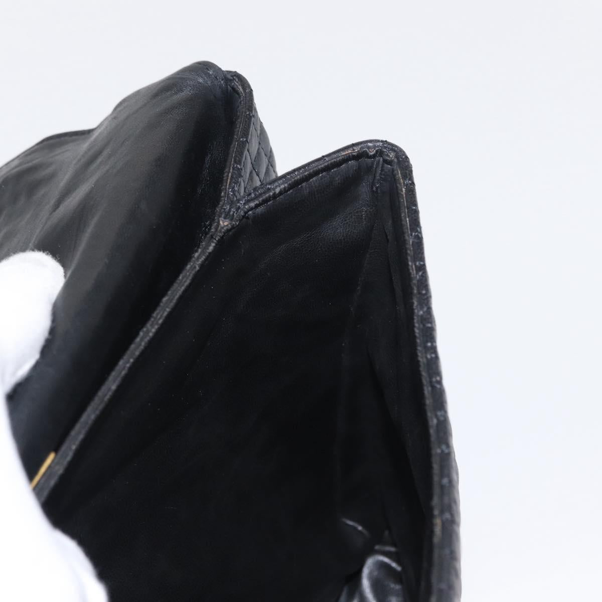 BALLY Hand Bag Leather Black Gold Auth BA9801