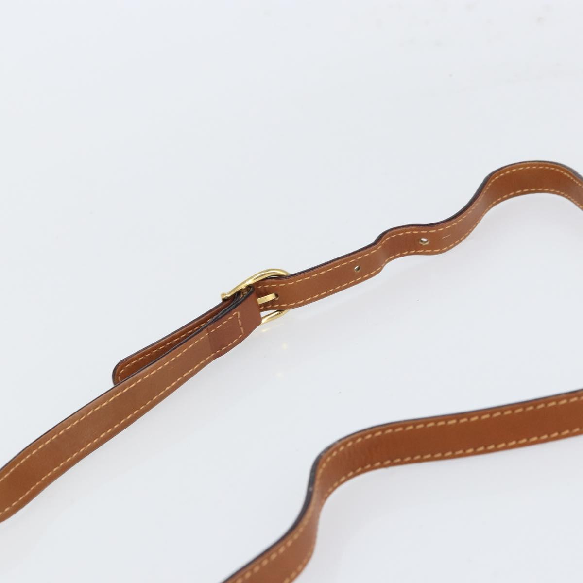 BALLY Shoulder Bag Leather Brown Gold Auth BA9802