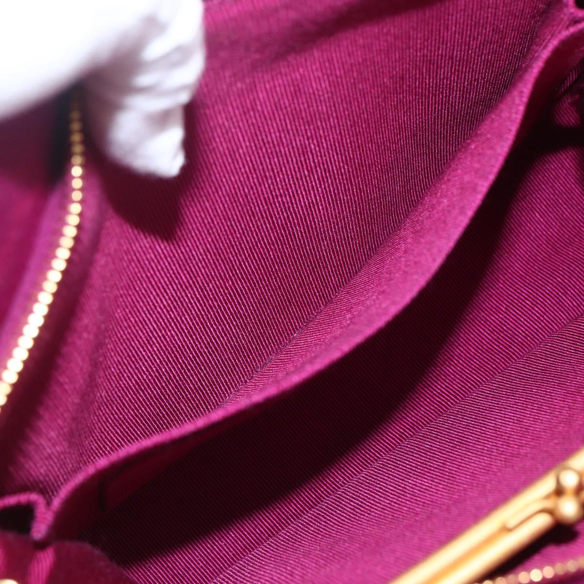 CHANEL Matelasse Chain Shoulder Bag Cotton Purple Gold CC Auth BA9805
