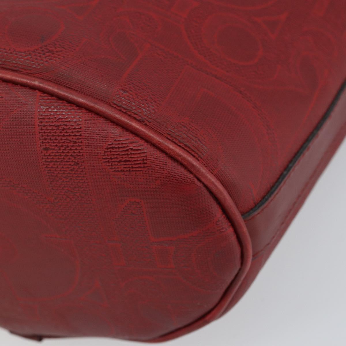 Christian Dior Trotter Canvas Shoulder Bag PVC Red Gold Auth BA9806
